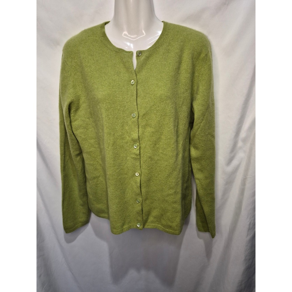 Sutton Studio Cashmere Cardigan Bloomingdales Green Crew Neck Sweater XL NZ